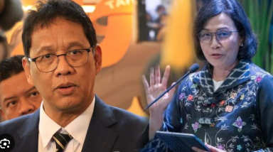 Menteri Keuangan Purbaya Yudhi Sadewa dan sri mulyani