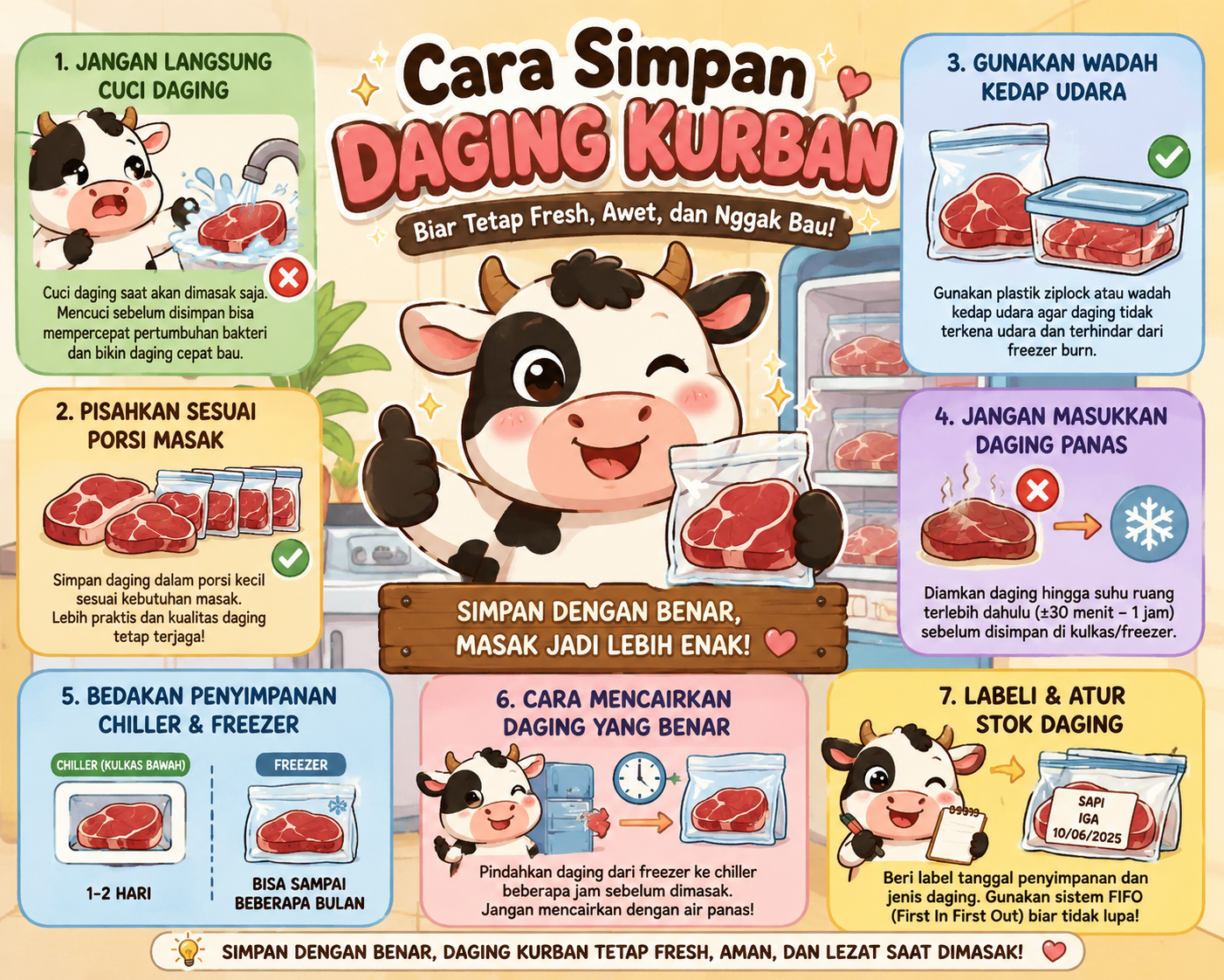 cara simpan daging kurban
